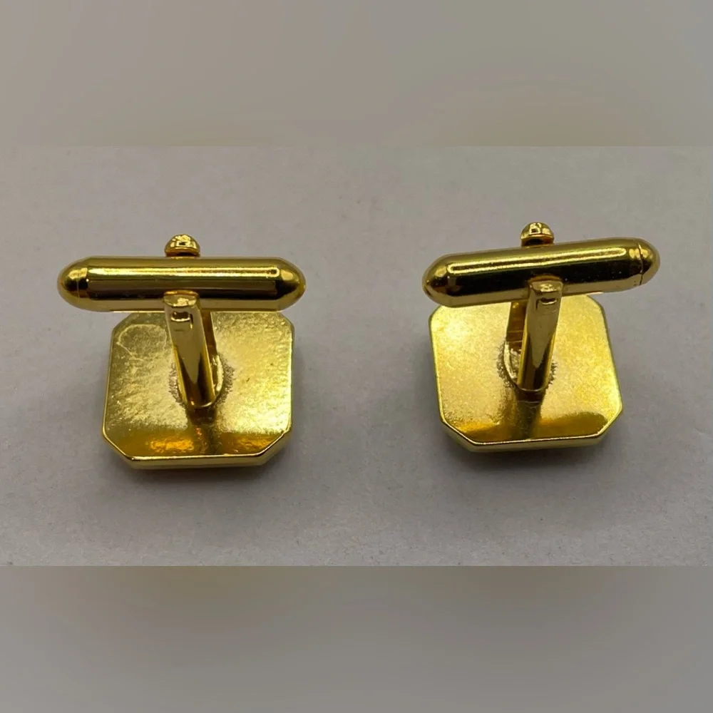 3 for $30 Gold Plated Men’s Square Cuff Link with Lapis Center
